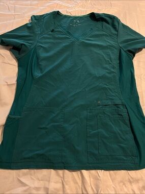 Women's Teal V-Neck Scrub Top - Unbranded